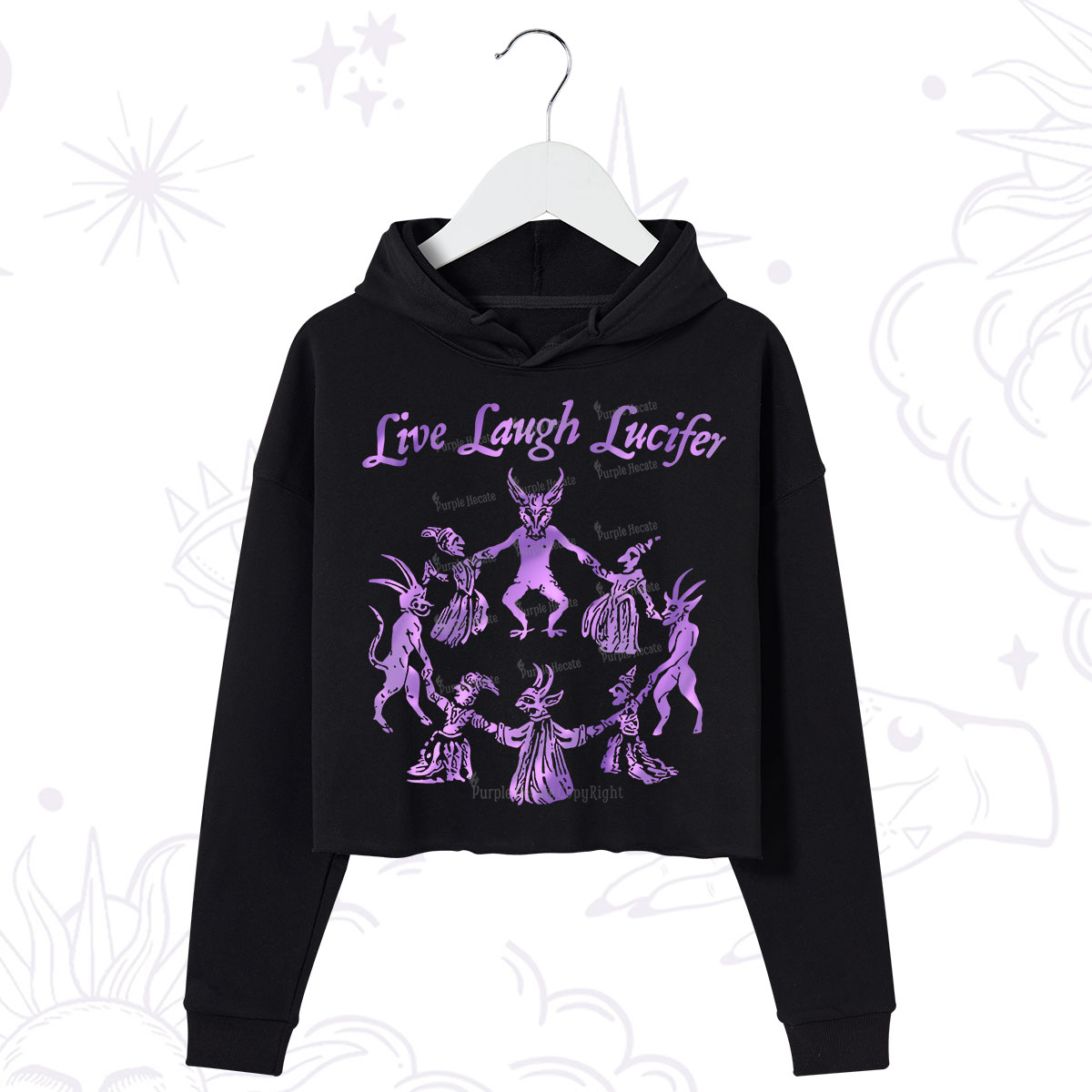 Purplehecate Live Laugh Lucifer Satanic Crop Hoodie
