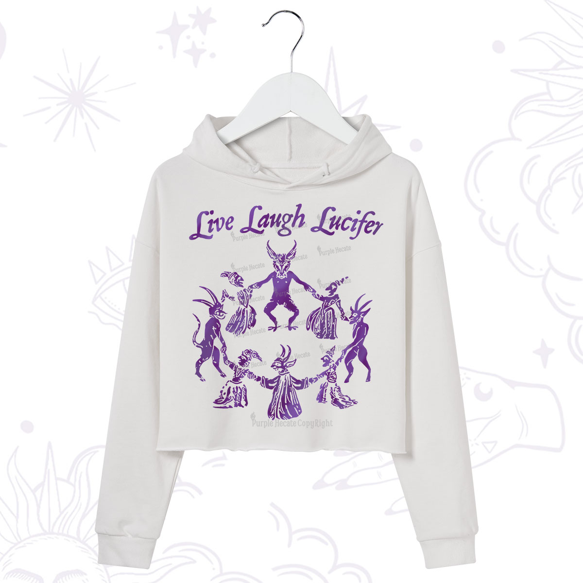 Purplehecate Live Laugh Lucifer Satanic Crop Hoodie