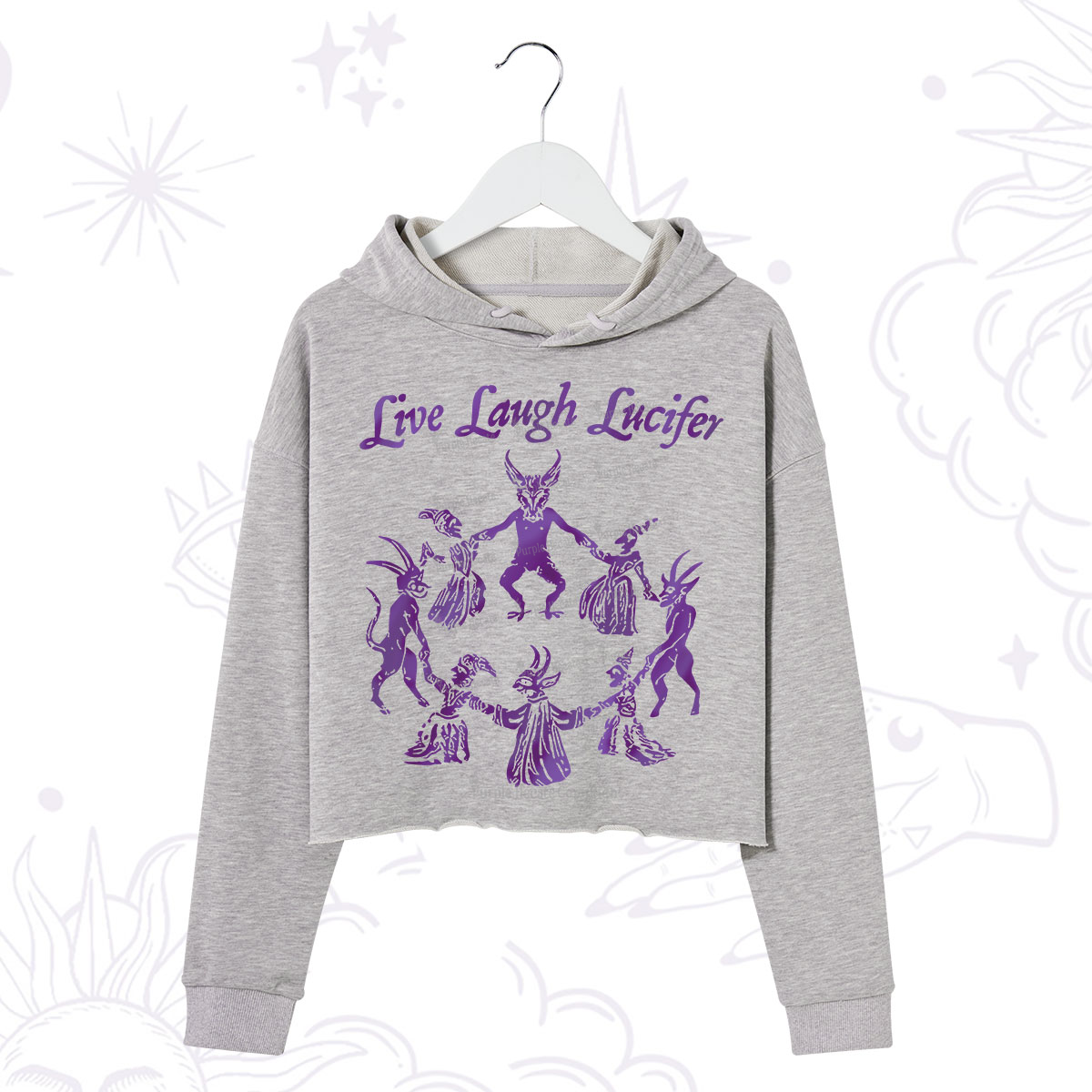 Purplehecate Live Laugh Lucifer Satanic Crop Hoodie