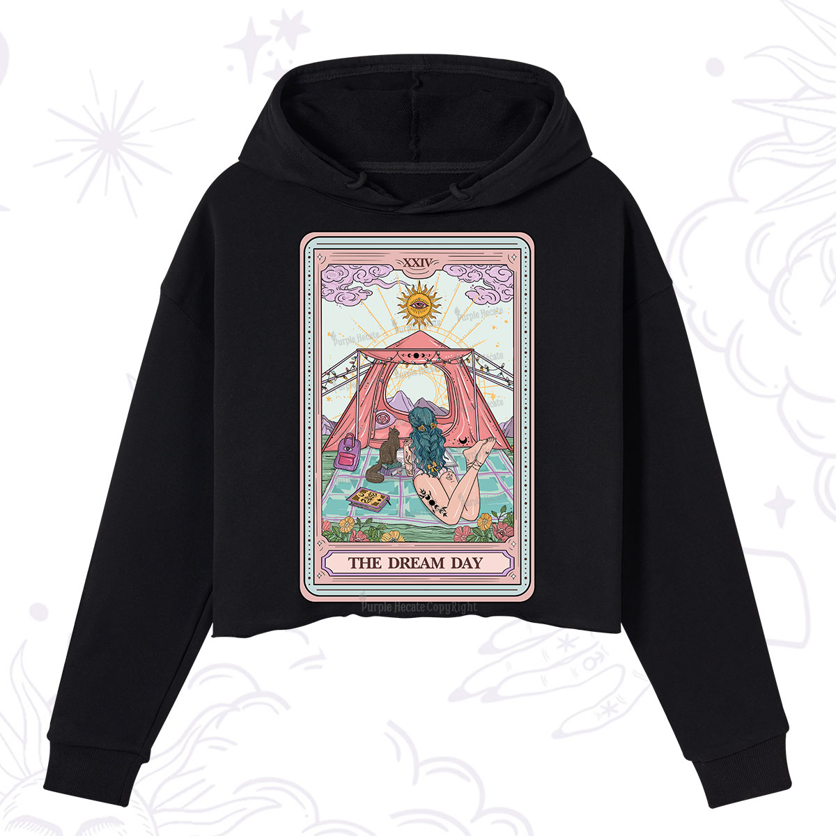 Purplehecate The Dream Day Tarot Crop Hoodie
