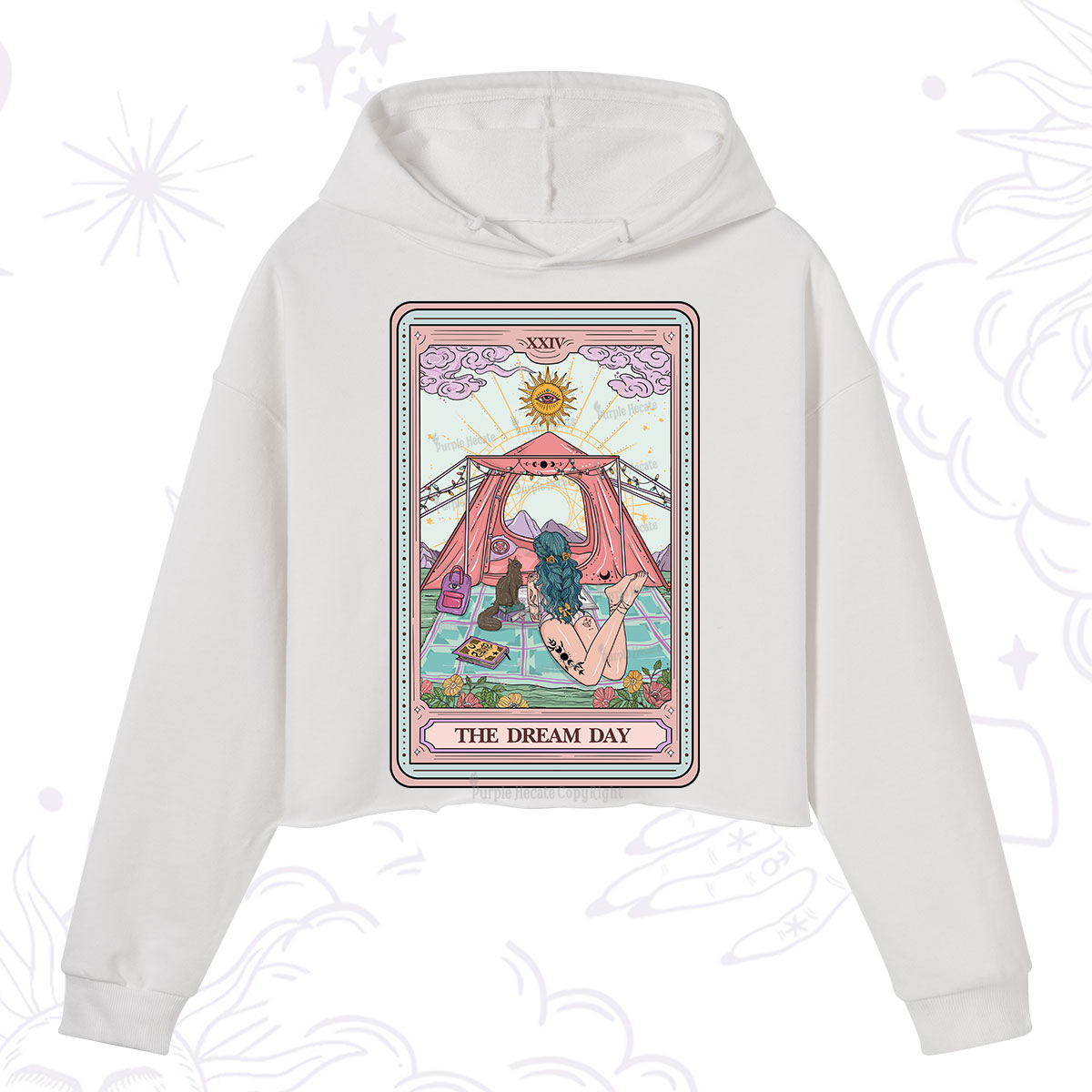 Purplehecate The Dream Day Tarot Crop Hoodie