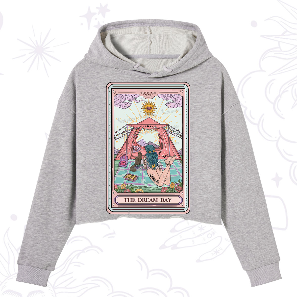 Purplehecate The Dream Day Tarot Crop Hoodie