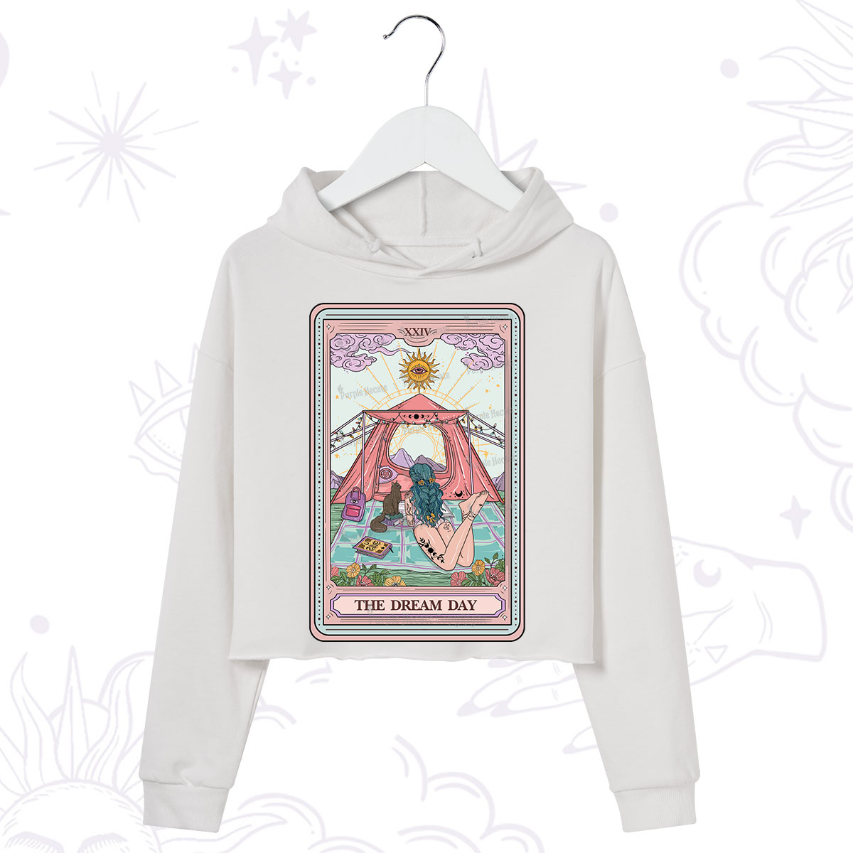 Purplehecate The Dream Day Tarot Crop Hoodie