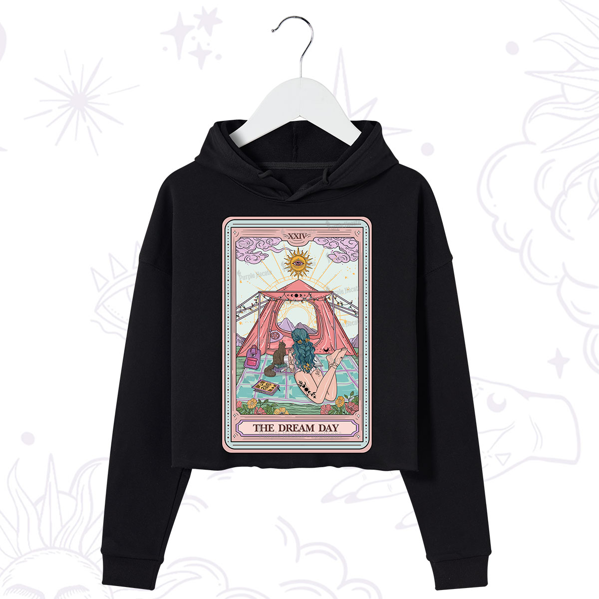Purplehecate The Dream Day Tarot Crop Hoodie