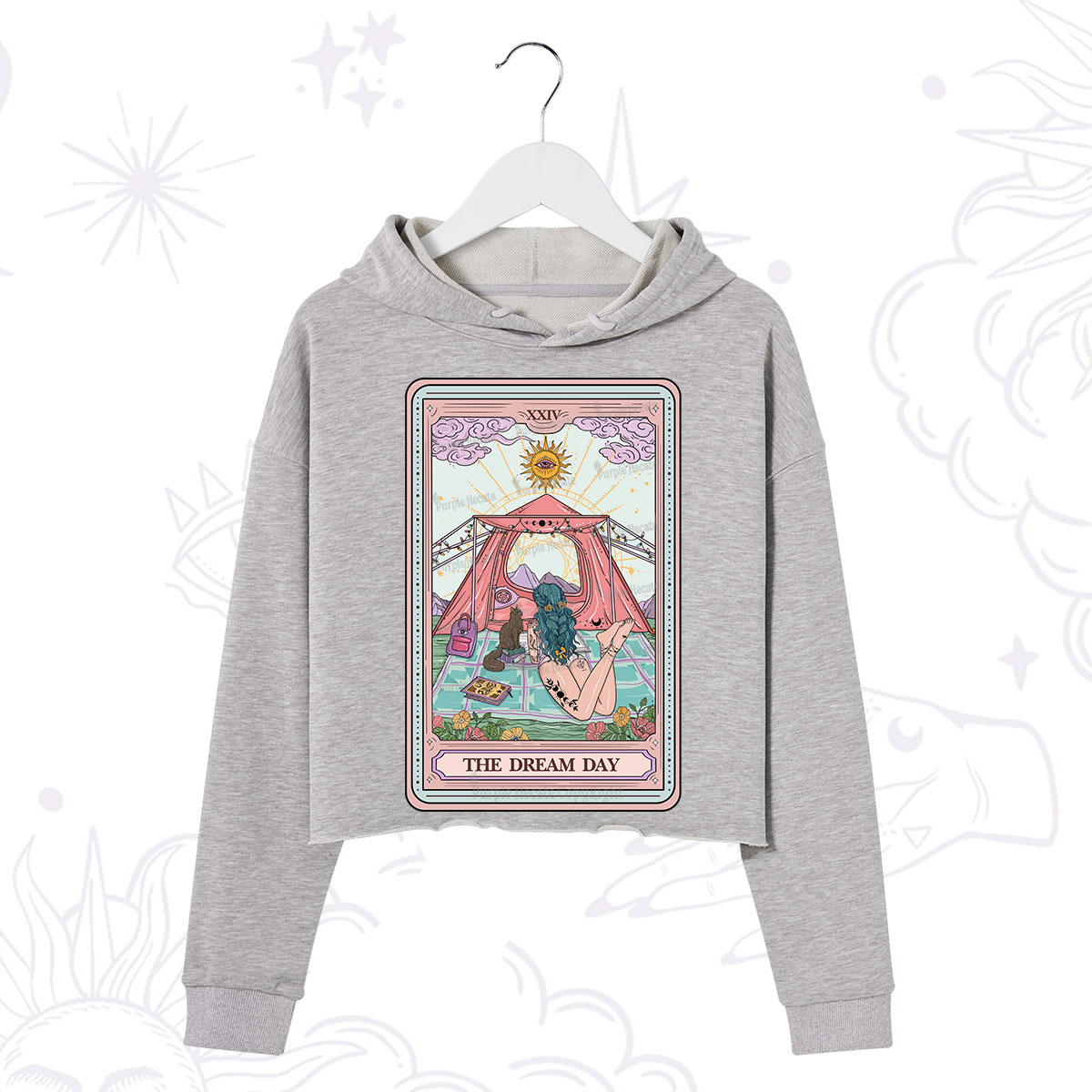 Purplehecate The Dream Day Tarot Crop Hoodie