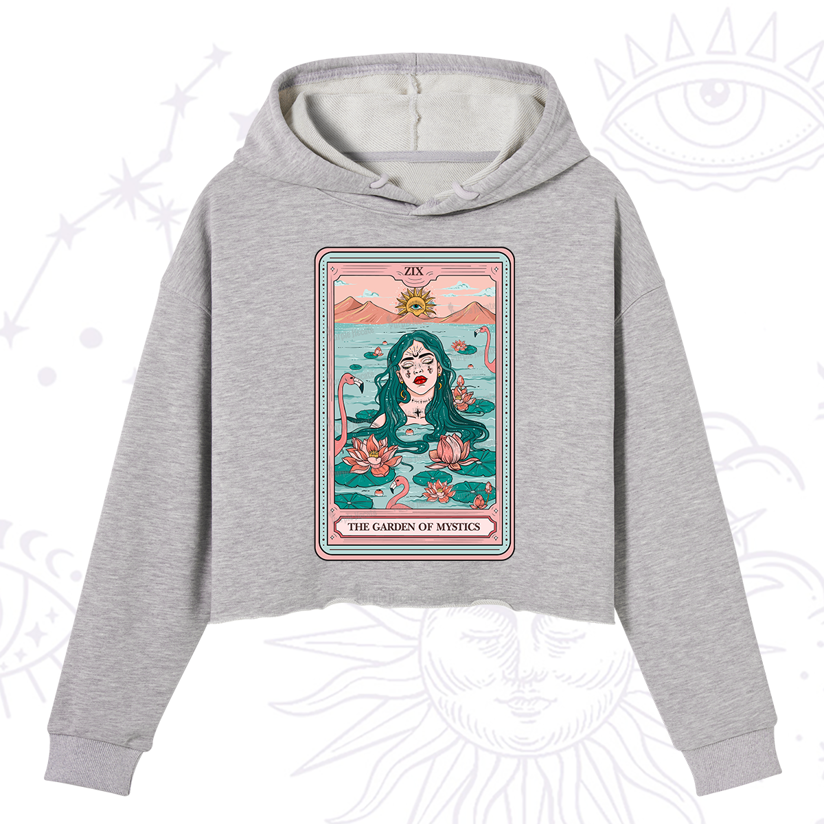 Purplehecate The Garden Of Mystics Tarot Crop Hoodie