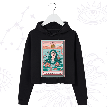 Purplehecate The Garden Of Mystics Tarot Crop Hoodie