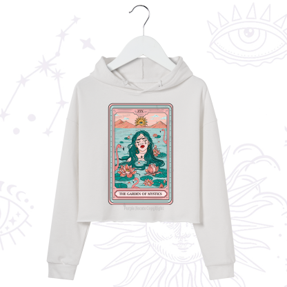Purplehecate The Garden Of Mystics Tarot Crop Hoodie