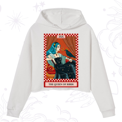 Purplehecate The Queen Of Birds Tarot  Crop Hoodie