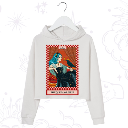 Purplehecate The Queen Of Birds Tarot  Crop Hoodie