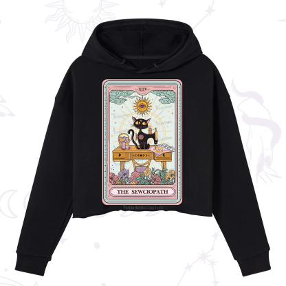 Purplehecate The Sewciopath Tarot Card Crop Hoodie