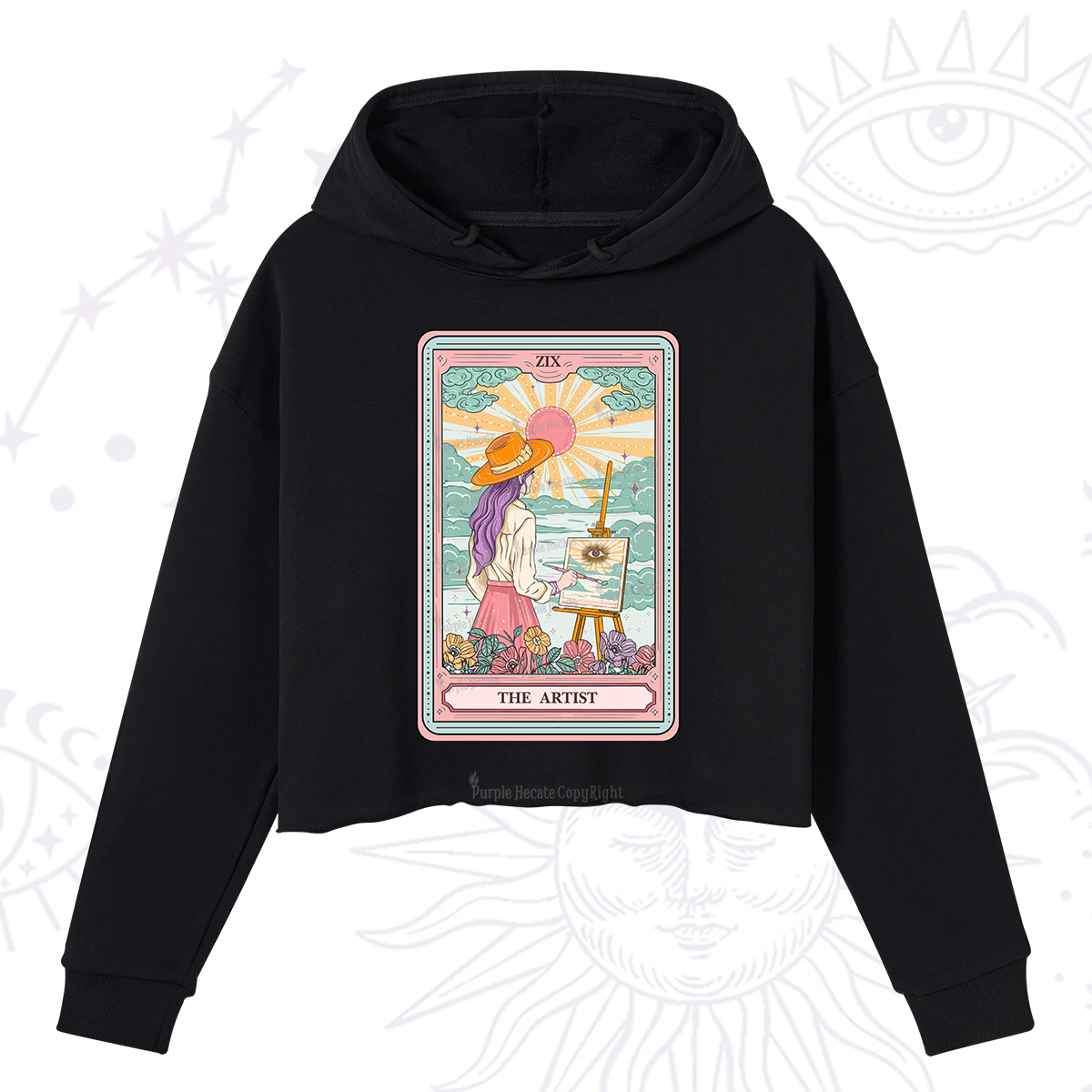 Purplehecate The Artist Tarot Crop Hoodie