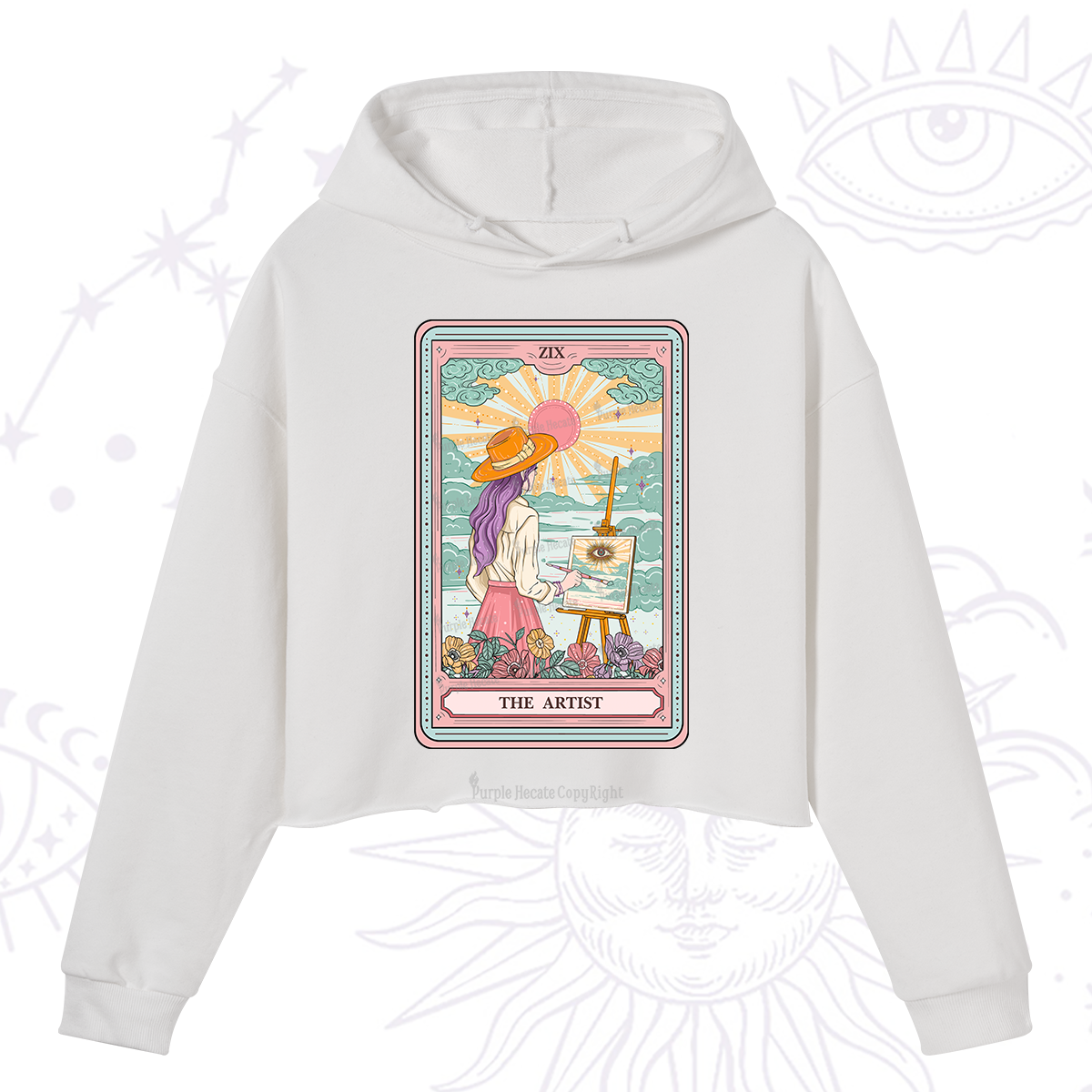 Purplehecate The Artist Tarot Crop Hoodie