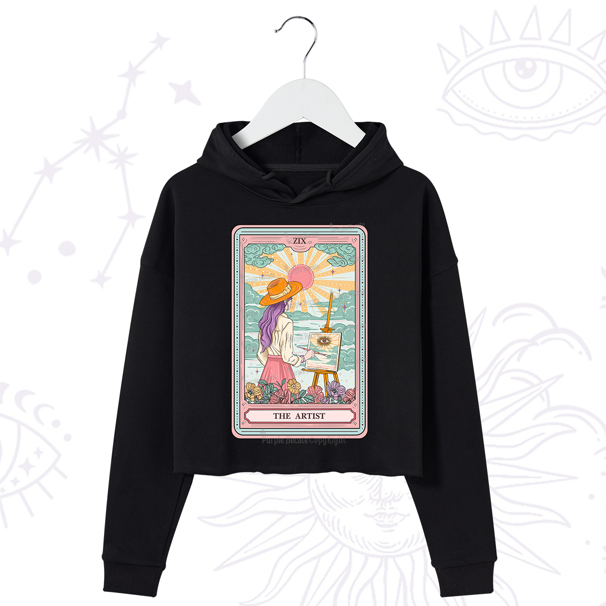 Purplehecate The Artist Tarot Crop Hoodie