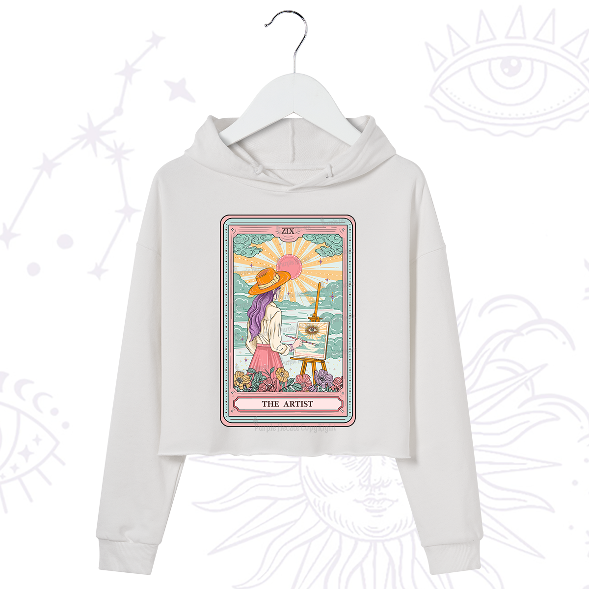 Purplehecate The Artist Tarot Crop Hoodie