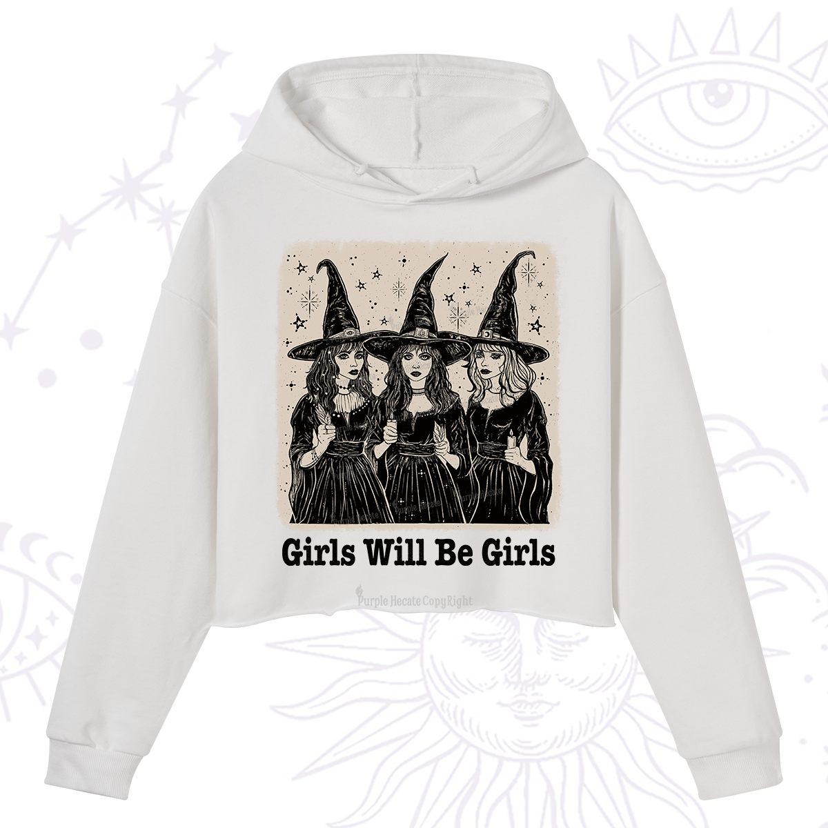Purplehecate Girls Will Be Girls Crop Hoodie