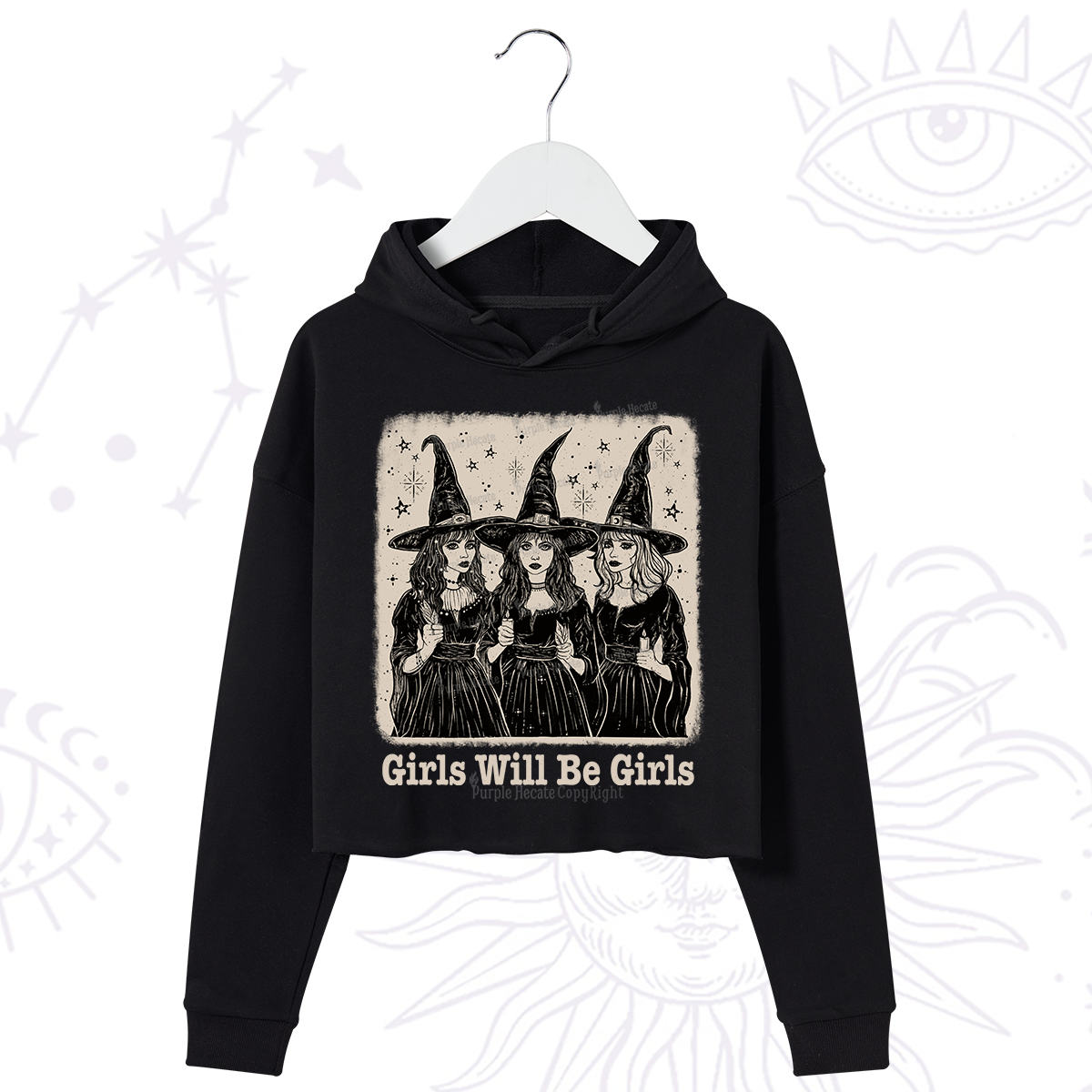 Purplehecate Girls Will Be Girls Crop Hoodie