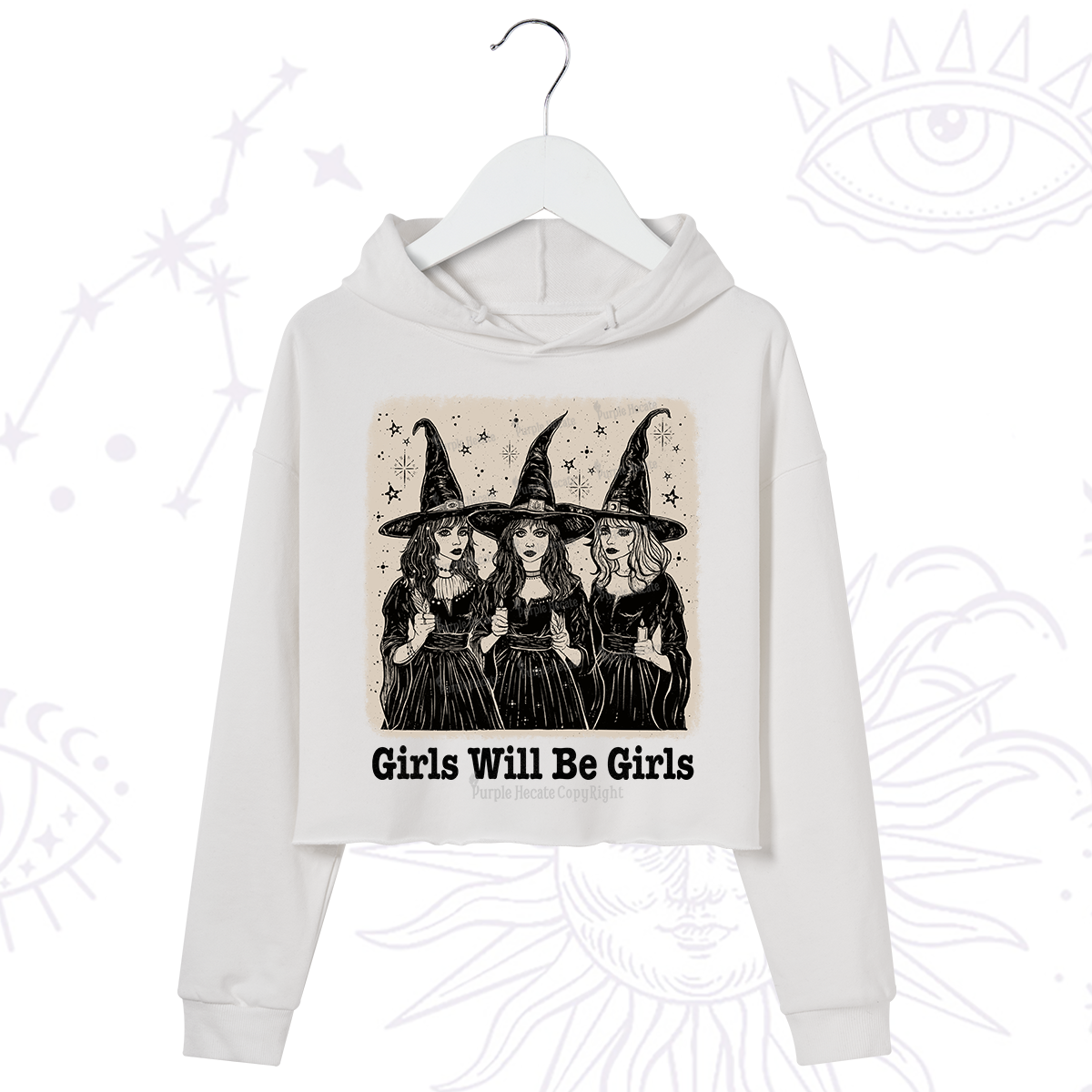 Purplehecate Girls Will Be Girls Crop Hoodie