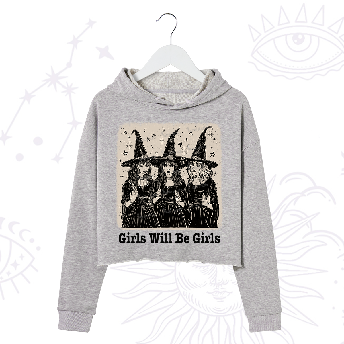 Purplehecate Girls Will Be Girls Crop Hoodie