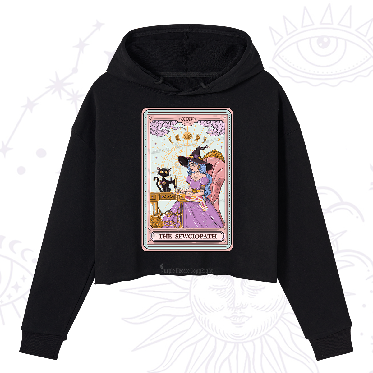 Purplehecate The Sewciopath Tarot Crop Hoodie