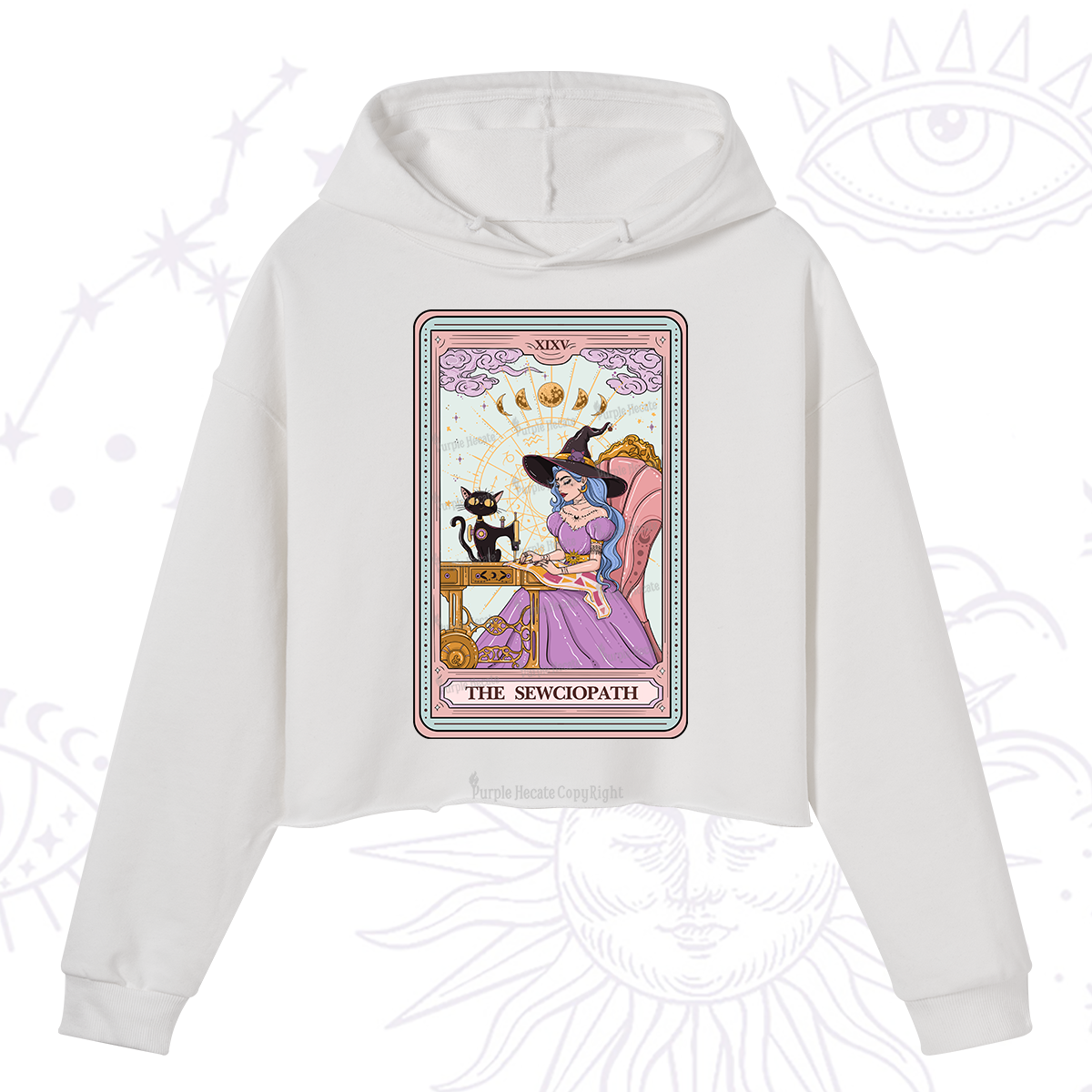 Purplehecate The Sewciopath Tarot Crop Hoodie