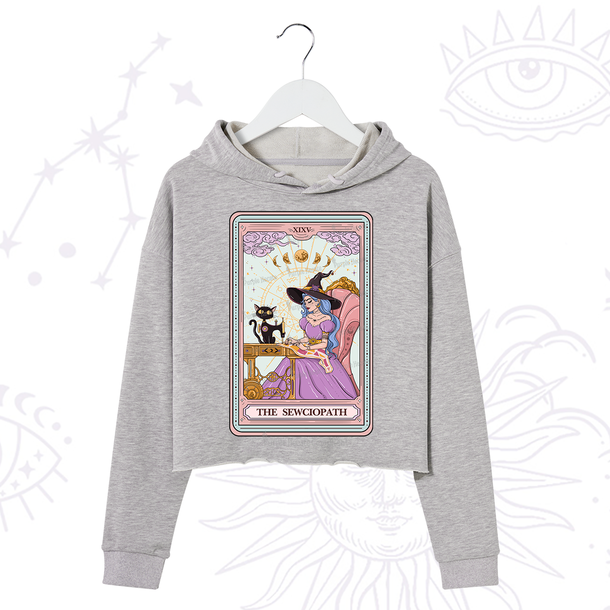 Purplehecate The Sewciopath Tarot Crop Hoodie