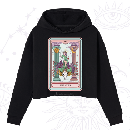 Purplehecate The Aries Goddess Tarot Crop Hoodie