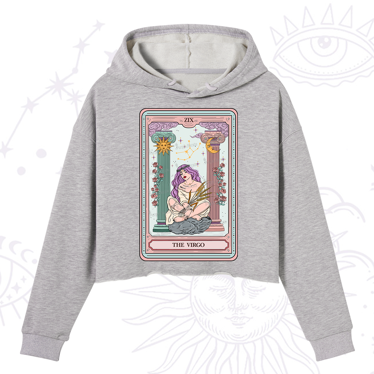 Purplehecate The Virgo Goddess Tarot Crop Hoodie