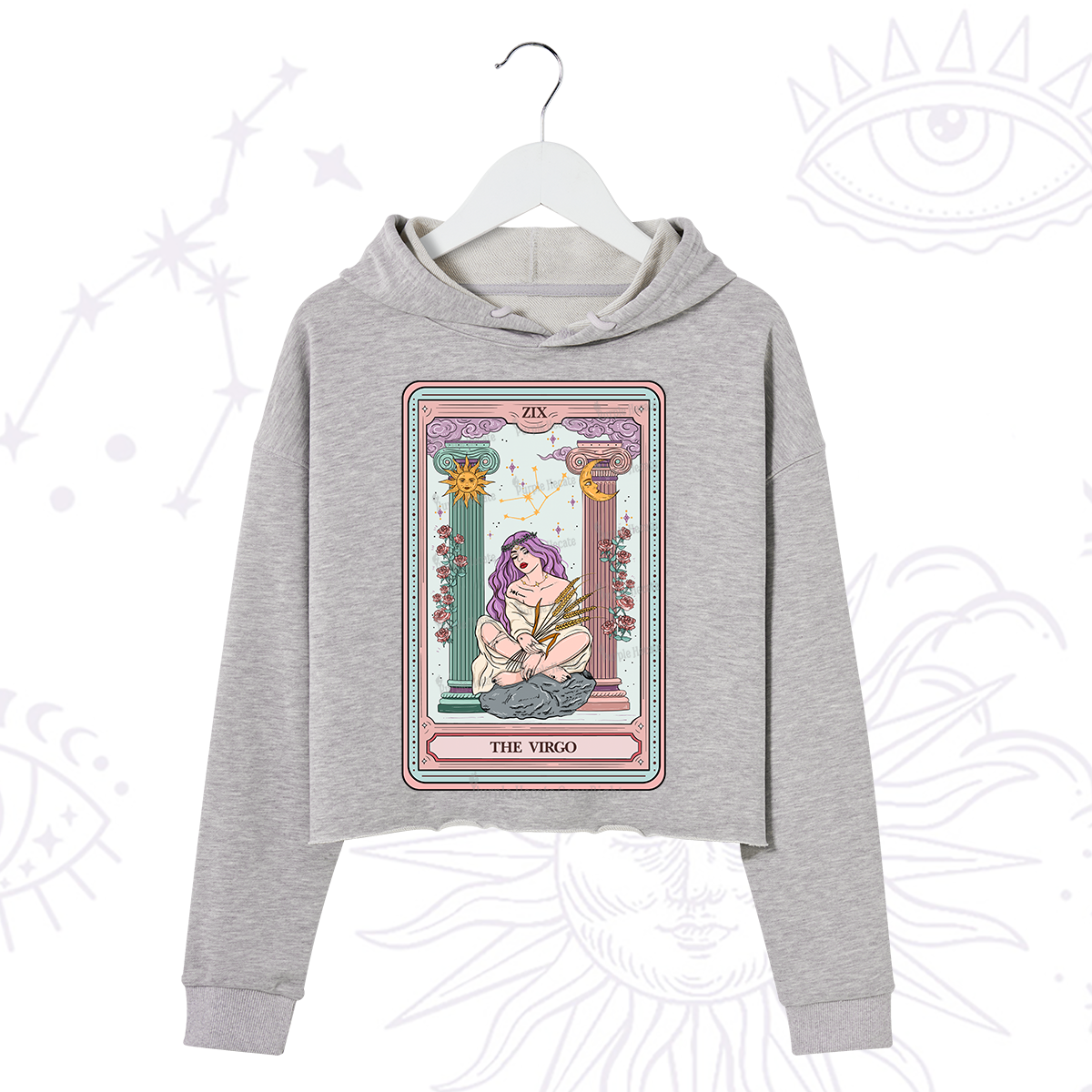 Purplehecate The Virgo Goddess Tarot Crop Hoodie