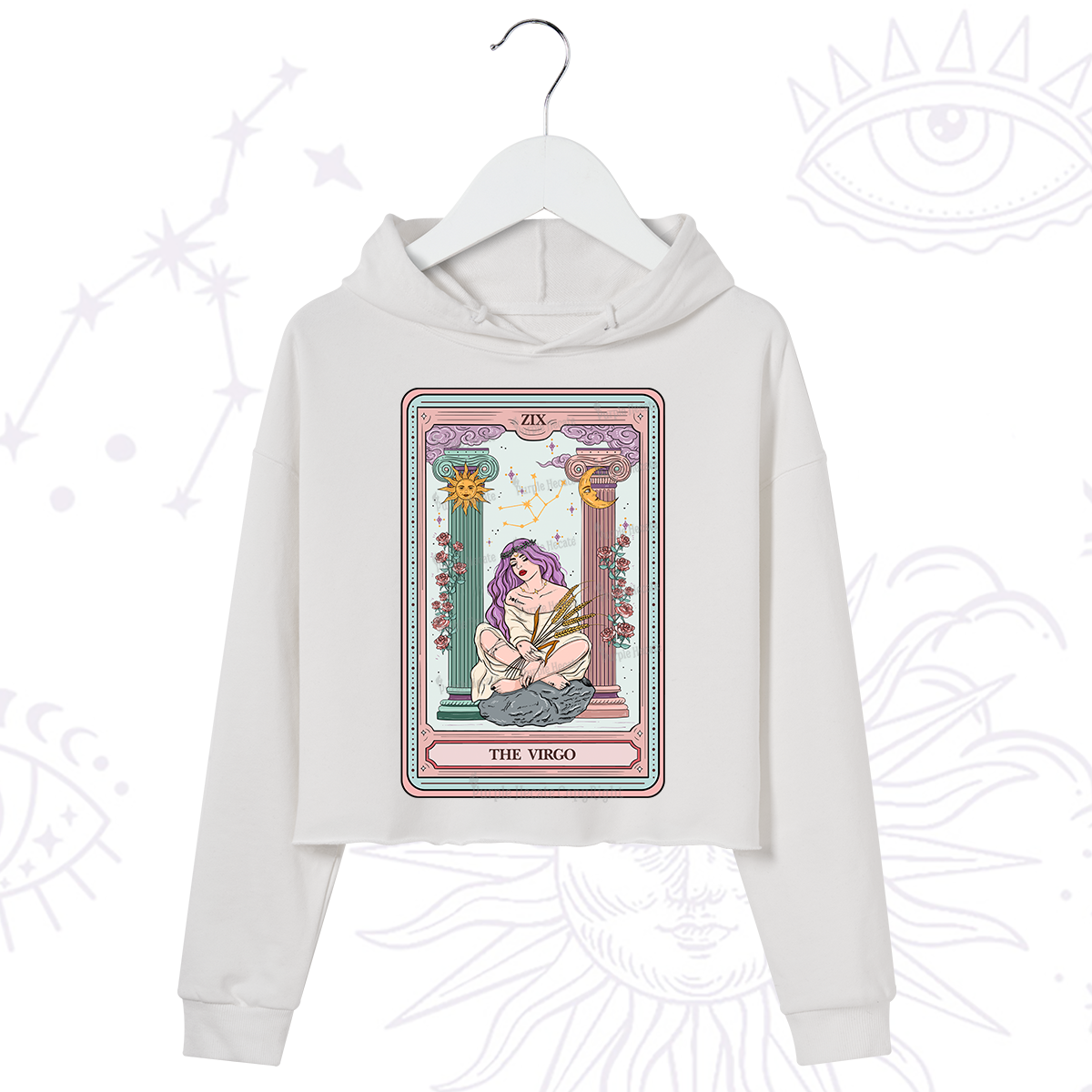 Purplehecate The Virgo Goddess Tarot Crop Hoodie