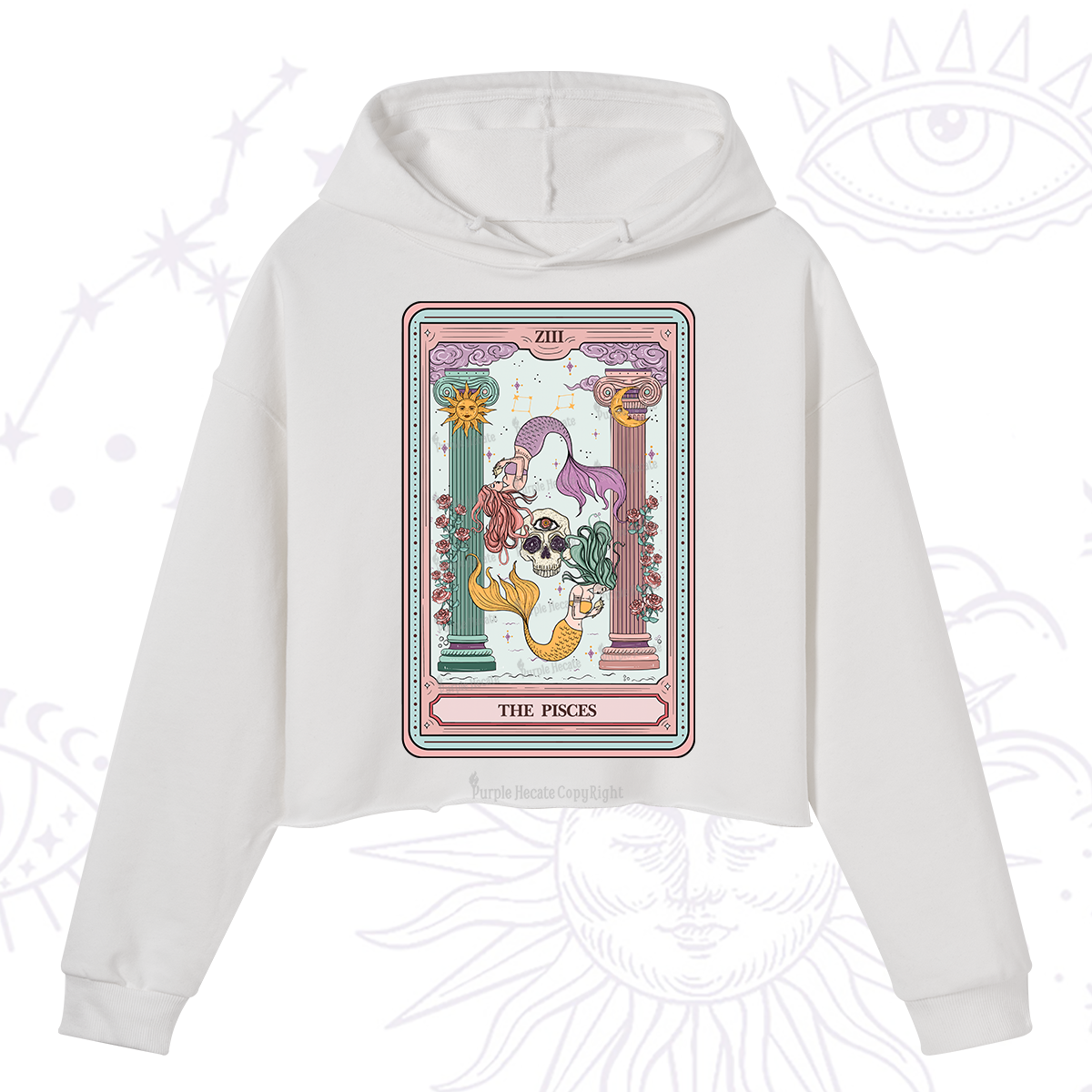 Purplehecate The Pisces Goddess Tarot Crop Hoodie