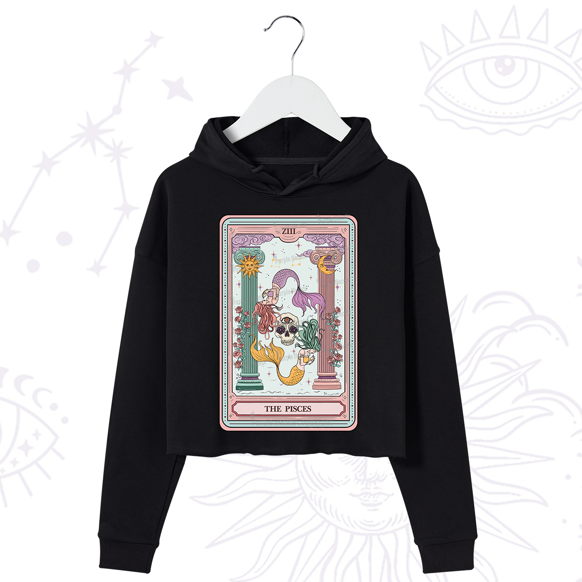 Purplehecate The Pisces Goddess Tarot Crop Hoodie
