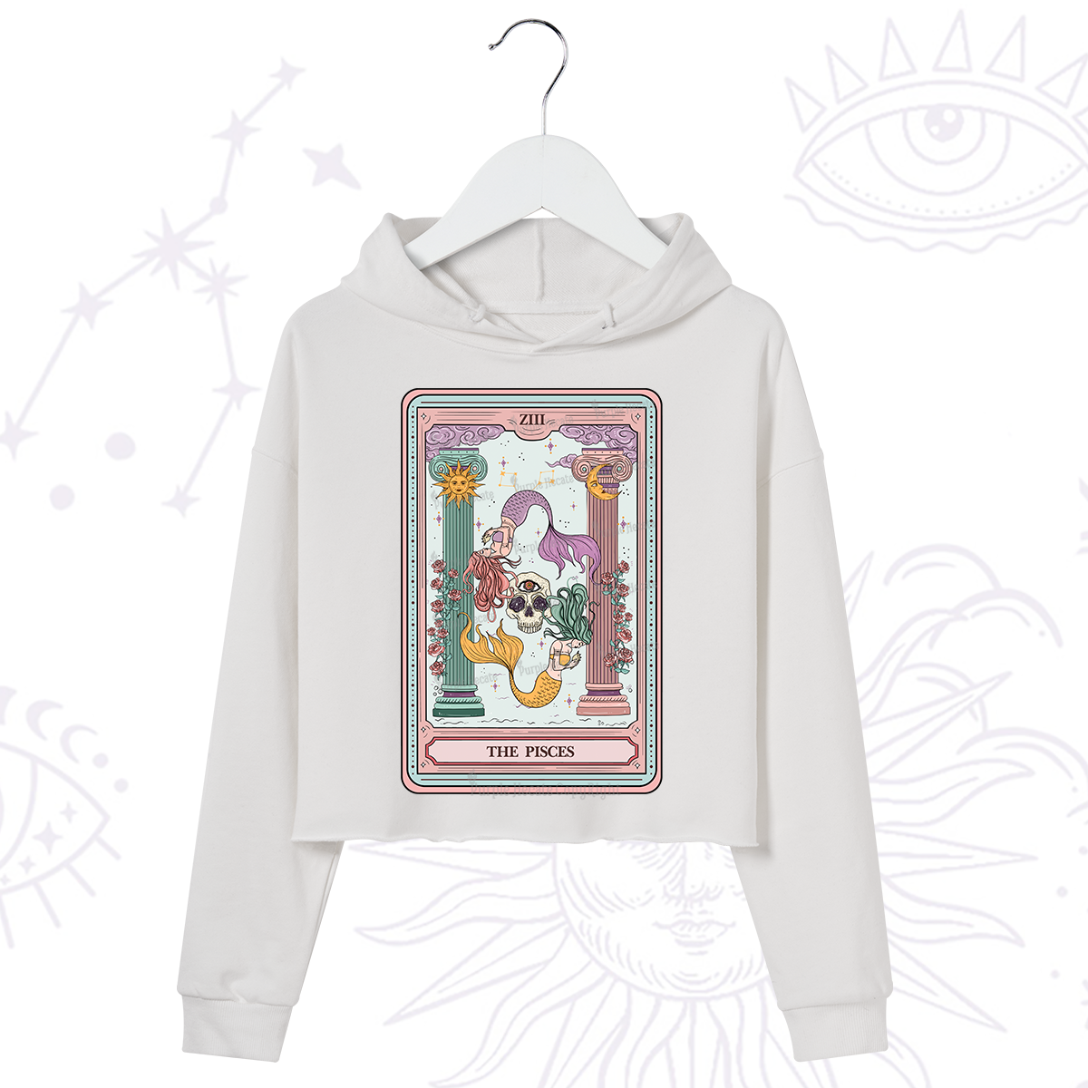 Purplehecate The Pisces Goddess Tarot Crop Hoodie