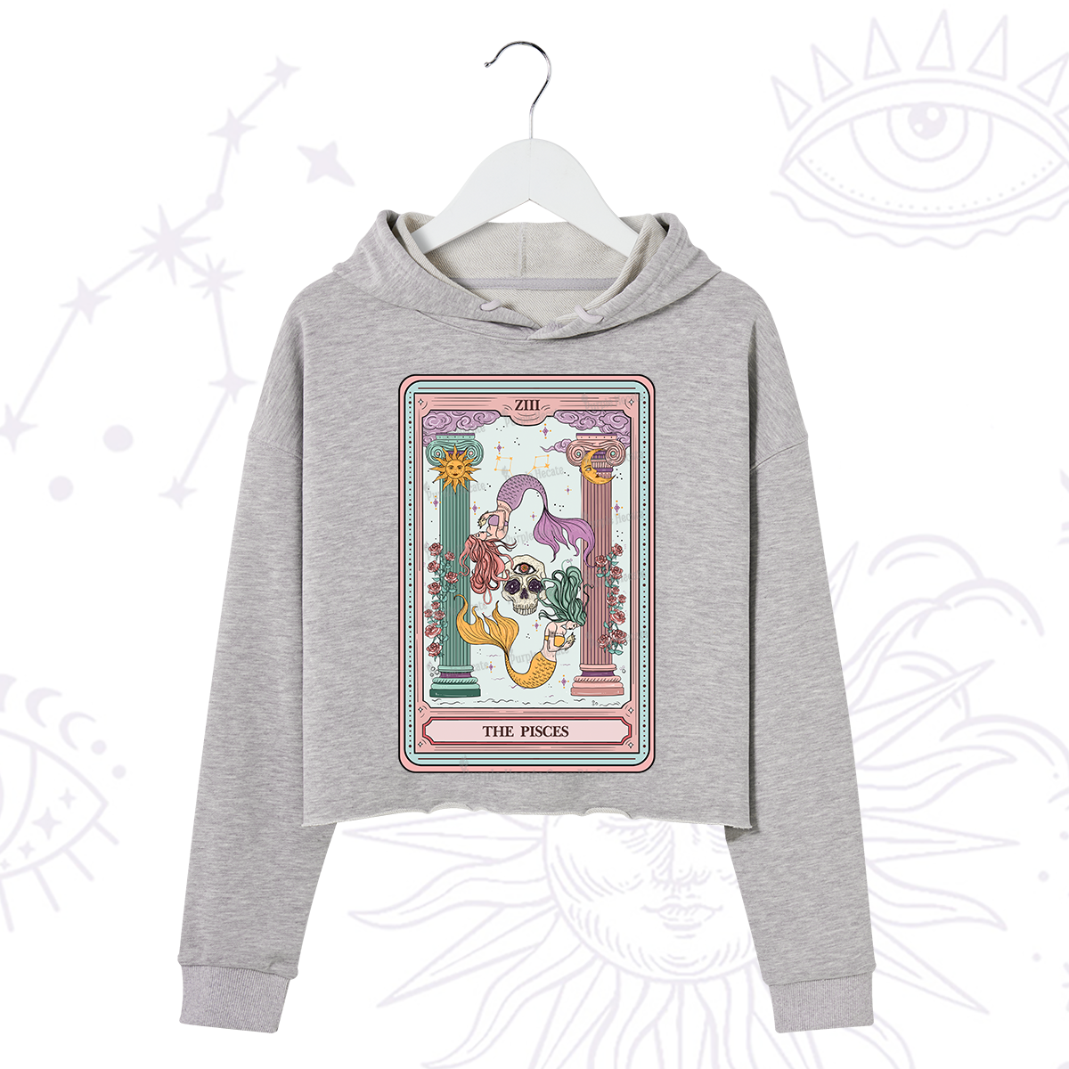 Purplehecate The Pisces Goddess Tarot Crop Hoodie