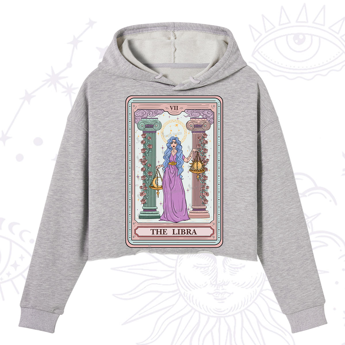 Purplehecate The Libra Goddess Tarot Crop Hoodie