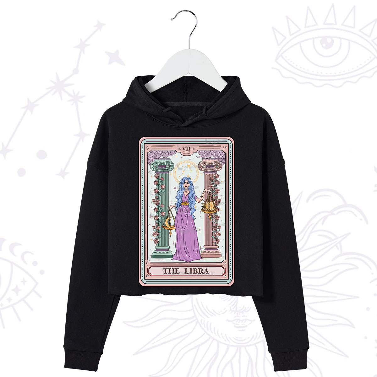 Purplehecate The Libra Goddess Tarot Crop Hoodie
