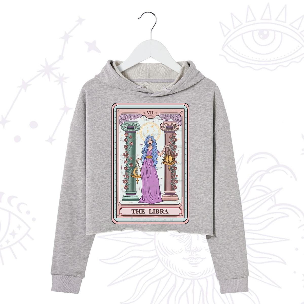 Purplehecate The Libra Goddess Tarot Crop Hoodie