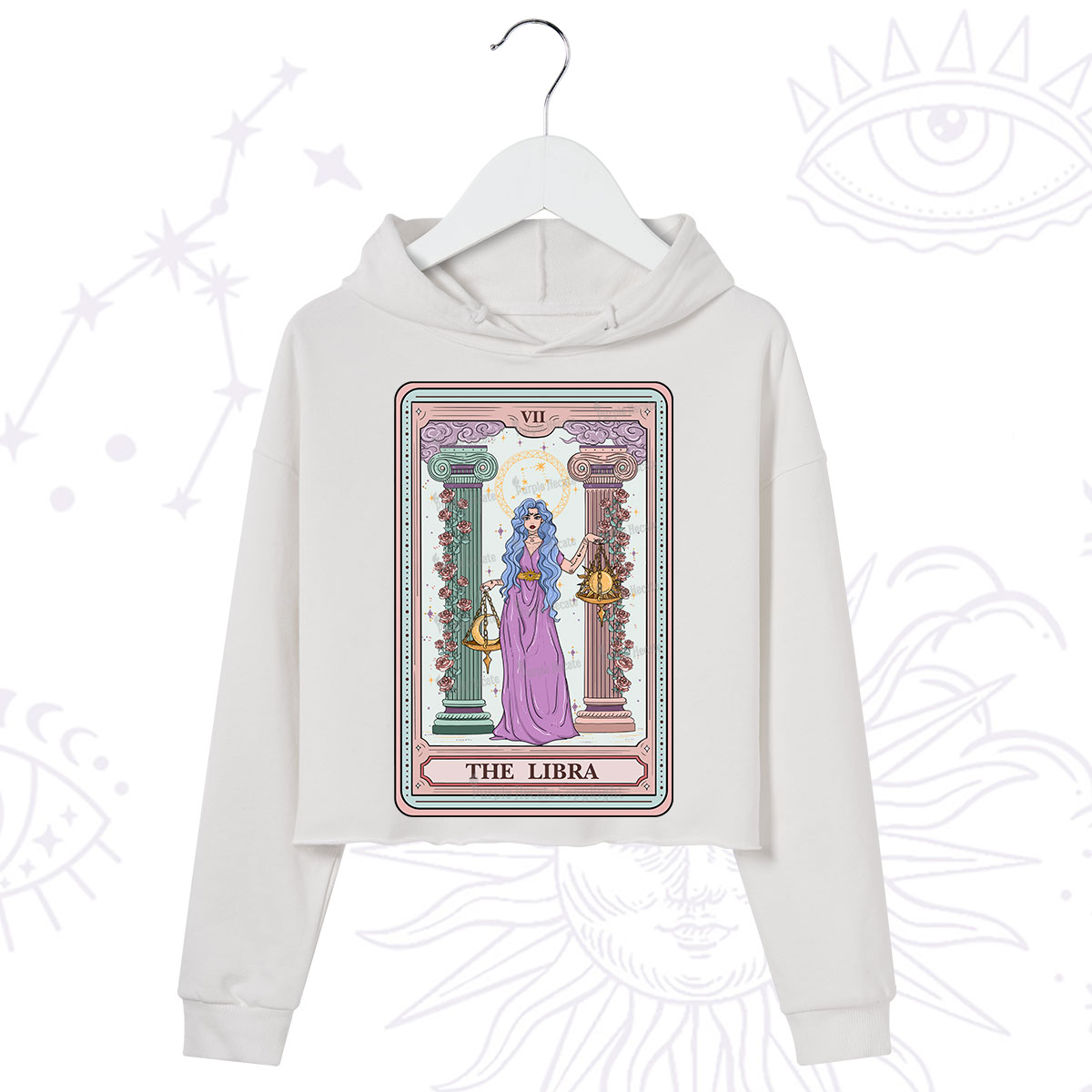 Purplehecate The Libra Goddess Tarot Crop Hoodie