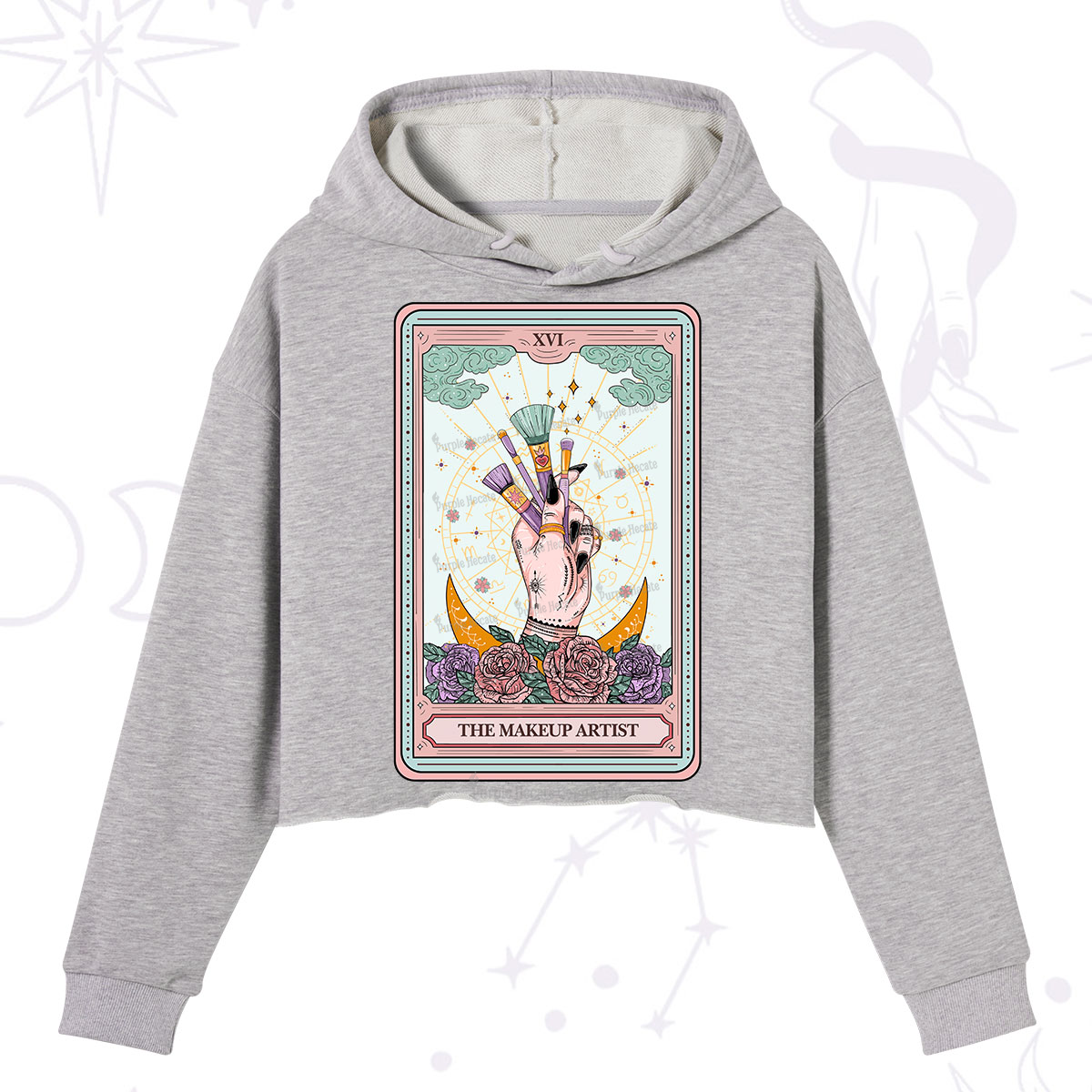 Purplehecate The Makeup Artist Life Tarot Crop Hoodie