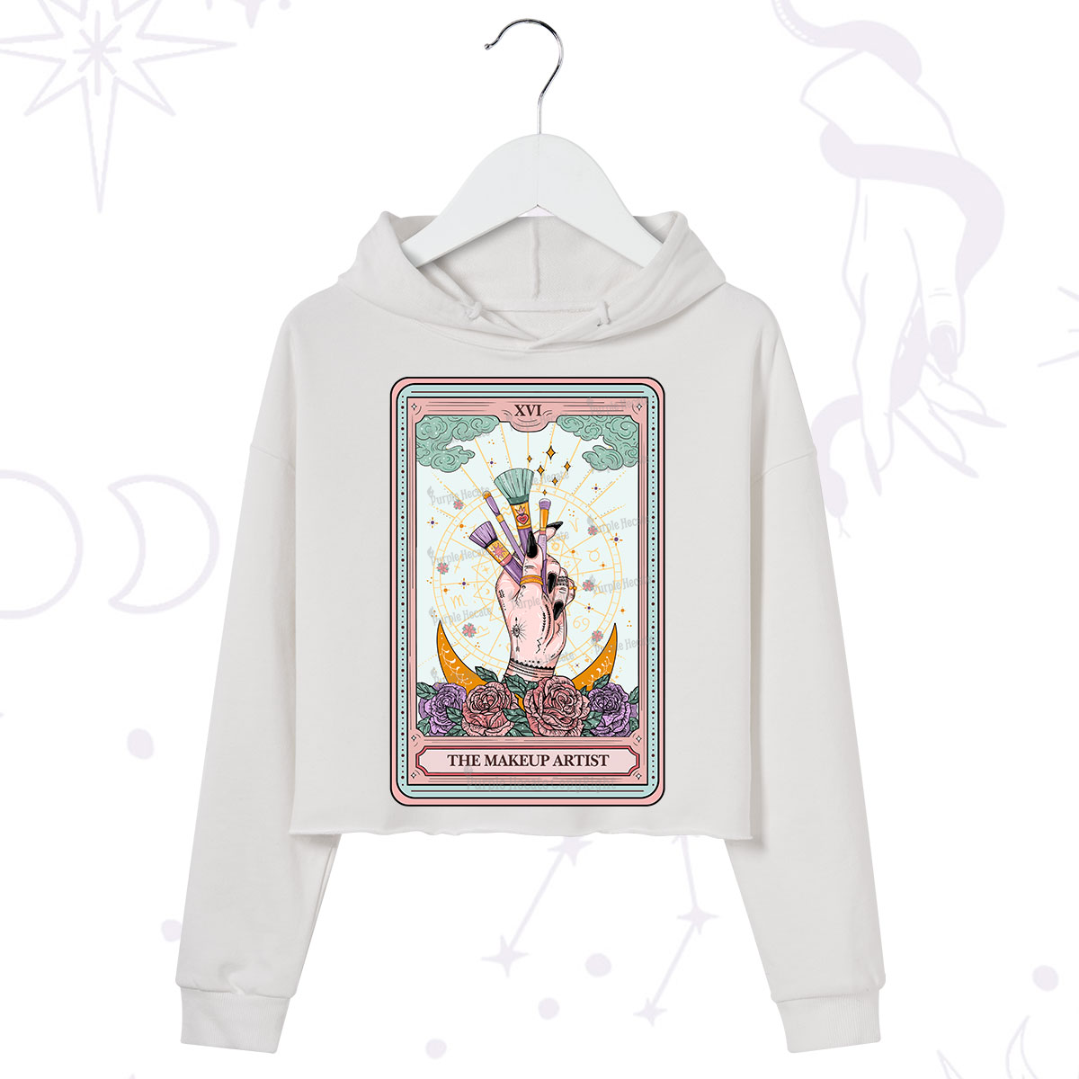 Purplehecate The Makeup Artist Life Tarot Crop Hoodie