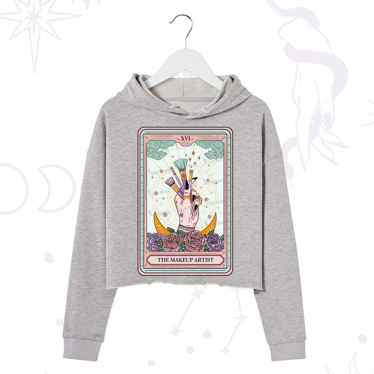 Purplehecate The Makeup Artist Life Tarot Crop Hoodie