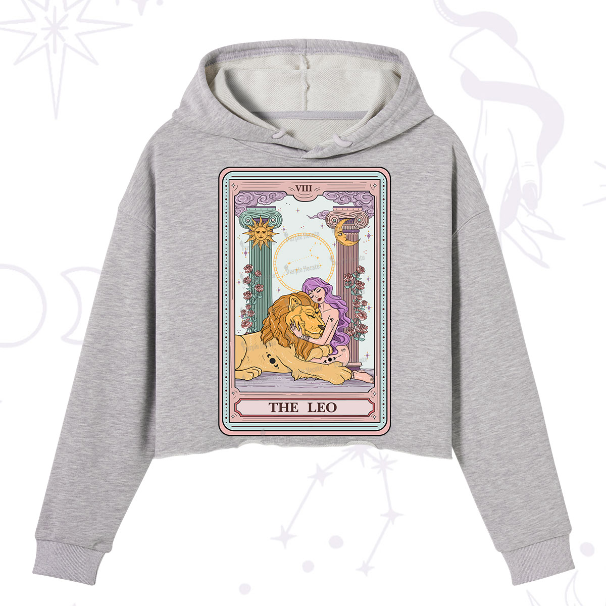 Purplehecate The Leo Goddess Tarot Crop Hoodie