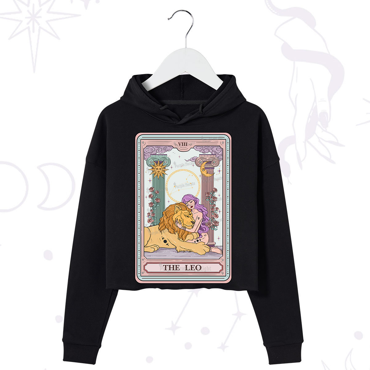 Purplehecate The Leo Goddess Tarot Crop Hoodie