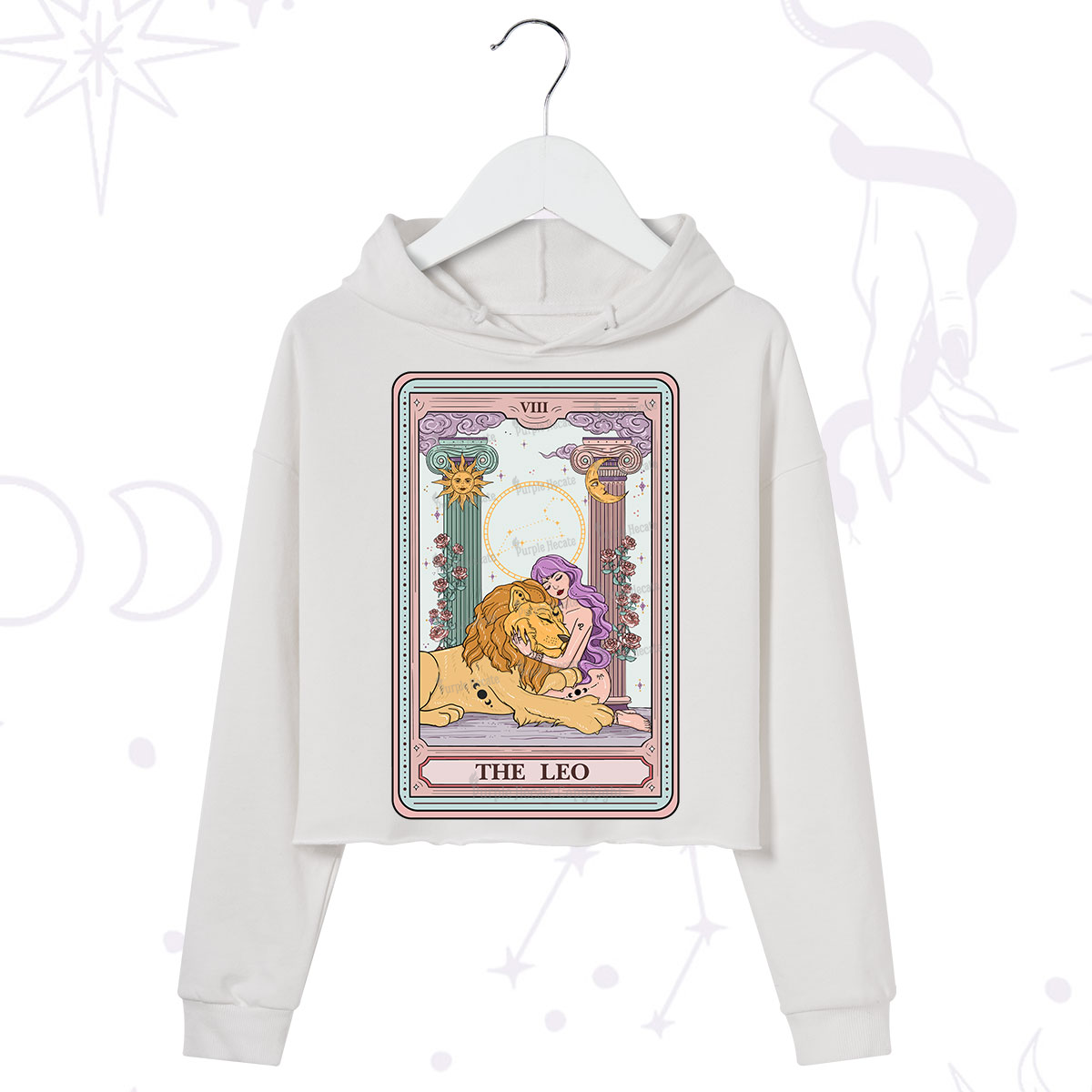 Purplehecate The Leo Goddess Tarot Crop Hoodie