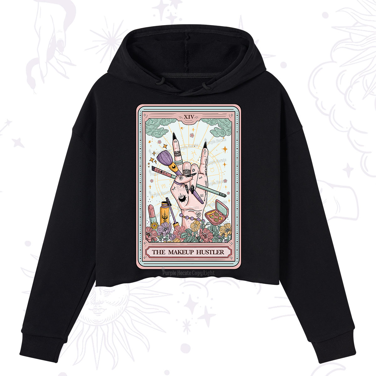 Purplehecate The Makeup Hustler Tarot Crop Hoodie