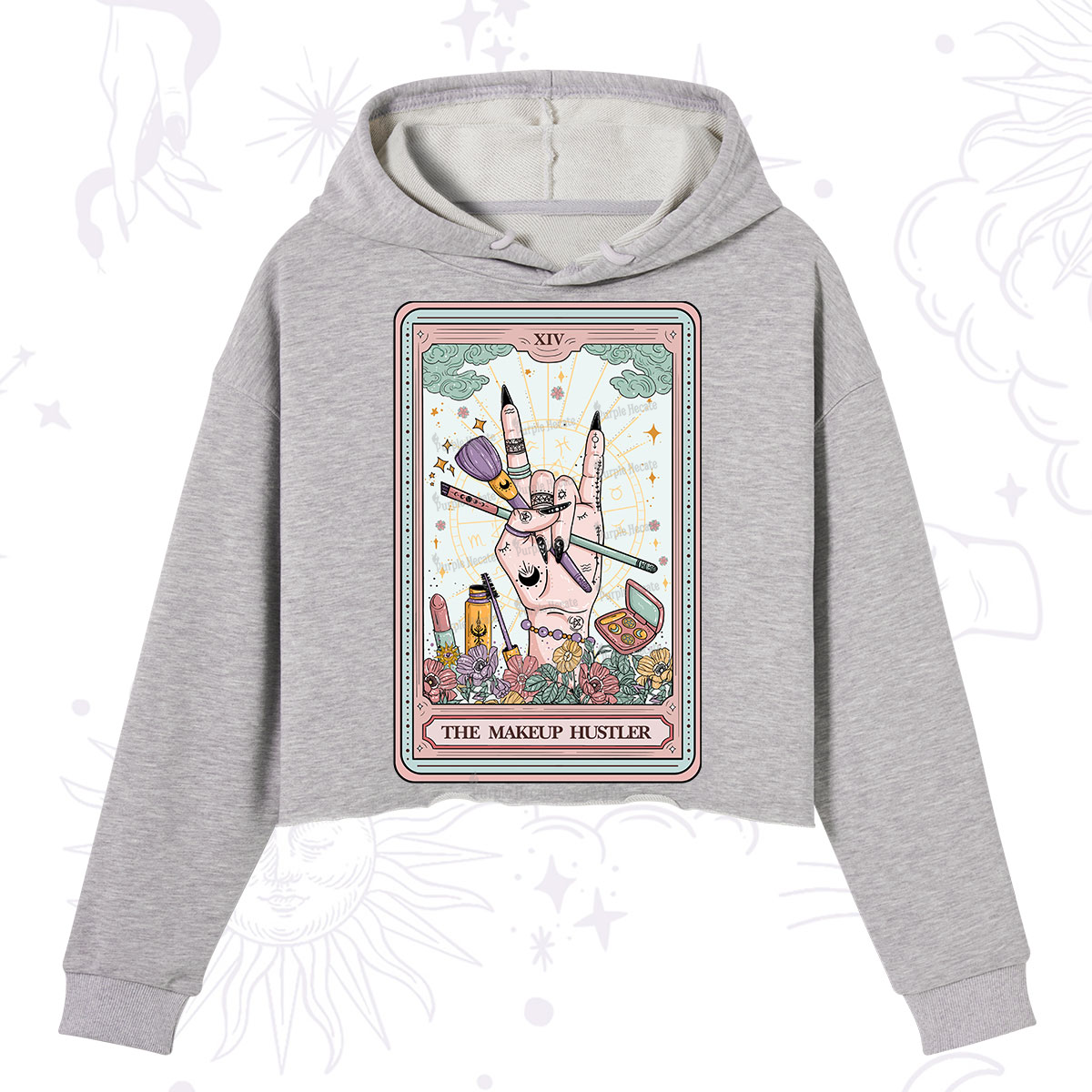 Purplehecate The Makeup Hustler Tarot Crop Hoodie