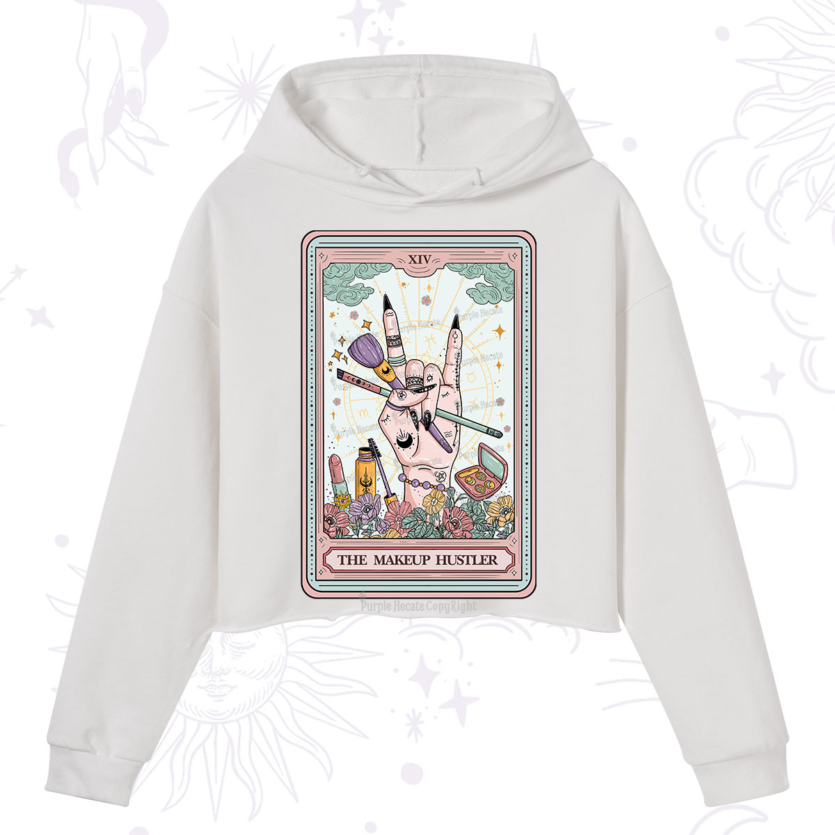 Purplehecate The Makeup Hustler Tarot Crop Hoodie