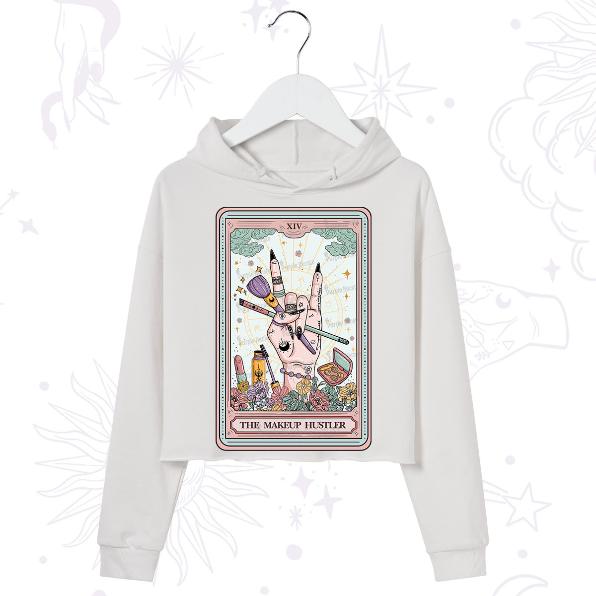 Purplehecate The Makeup Hustler Tarot Crop Hoodie