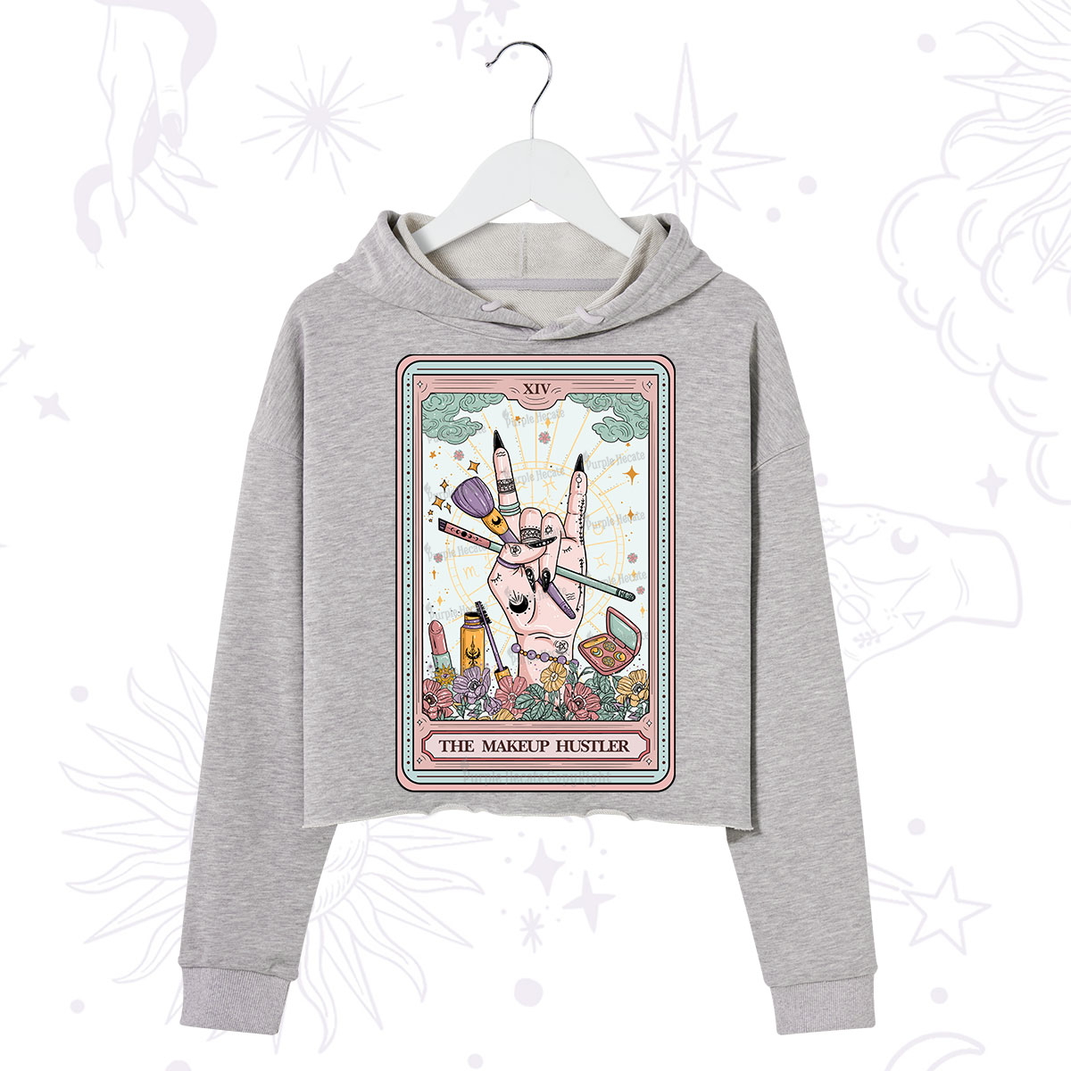 Purplehecate The Makeup Hustler Tarot Crop Hoodie