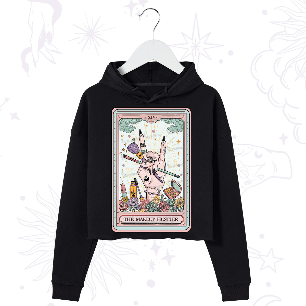 Purplehecate The Makeup Hustler Tarot Crop Hoodie